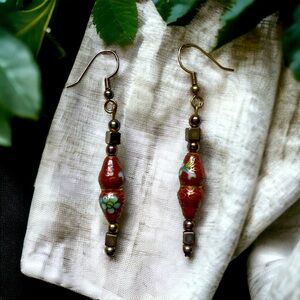 Cloisonné Vintage Handmade Enamel Earrings
